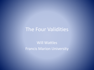 The Four Validities - Francis Marion University