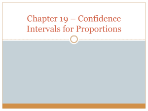 Chapter 19 * Confidence Intervals for Proportions