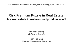 Risk Premium Puzzle in Real Estate