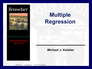 Multiple Regression - Michael Kalsher Home