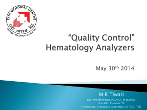 QA of a Hematology Analyzer