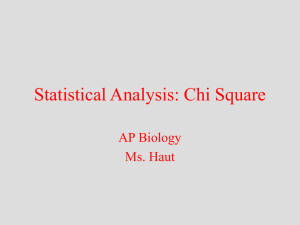 Statistical Analysis: Chi