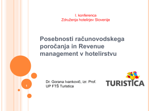 Posebnosti računovodenja in Revenue management v hotelirstvu