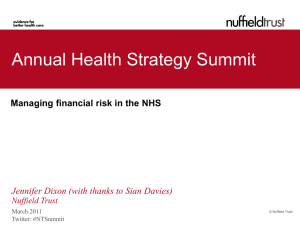 Jennifer Dixon: Managing financial risk in the NHS
