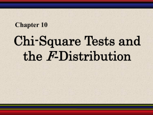 Chi-Square Tests and the F-Distribution
