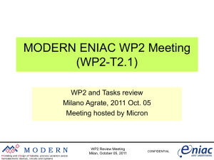 MODERN ENIAC WP2: PV-Aware Process Simulation Review