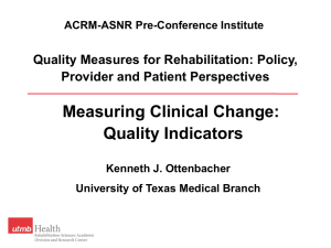 Measuring Clinical Change: Quality Indicatiors