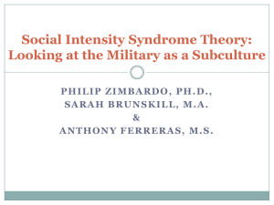 Social Intensity Syndrome Theory: Looking at the Military as a