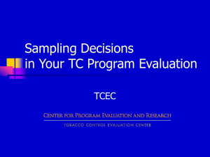 Sampling Decisions in your TC Program Evaluation