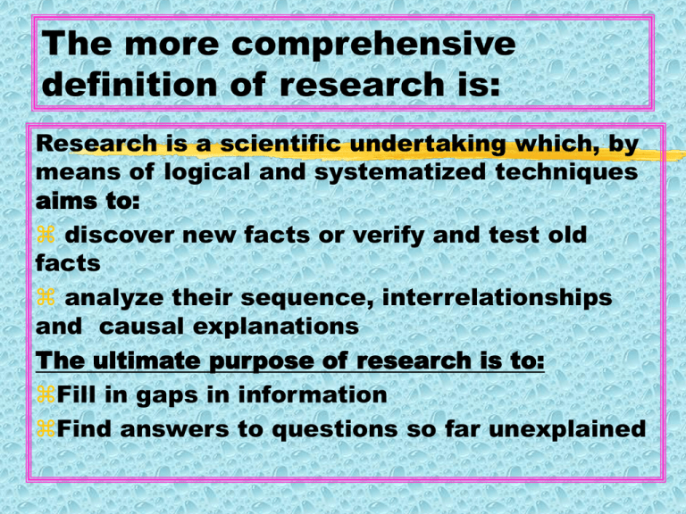 research meaning is