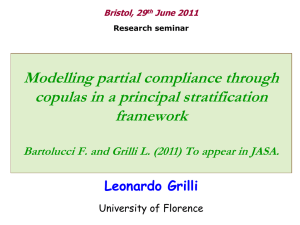Modelling partial compliance through copulas in a principal