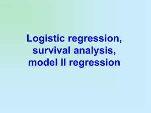 Survival analysis, logistic regression, model II regression