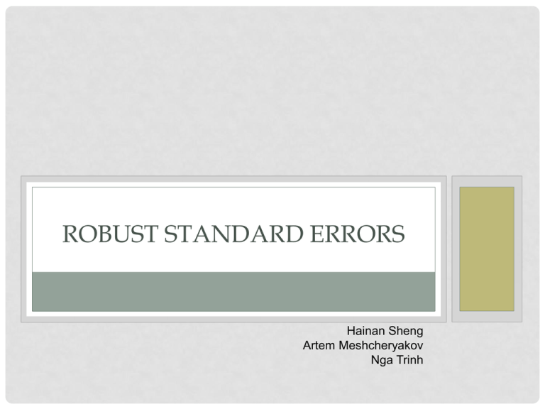 Robust Standard Errors Vs Standard Errors