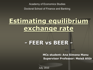 Estimating equilibrium exchange rate - FEER vs BEER -