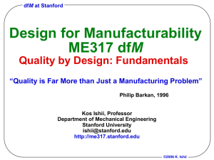 Advanced Design for Manufacturability dfM at Stanford Introduction