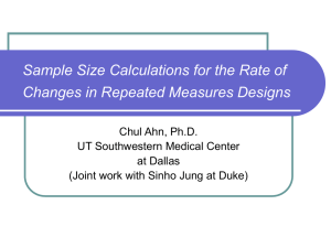 Sample Size Calculations for the Rate of Changes in Repeated