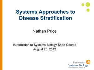 Disease Stratification - Baliga Lab at Institute for Systems Biology