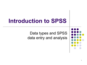 Intro to SPSS