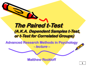 The Paired t-Test (A.K.A. Dependent Samples t-Test, or t