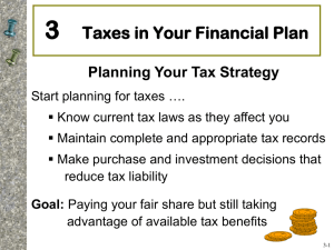 Chapter 3: Taxes in your Financial Plan