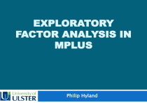 Exploratory Factor Analysis (EFA) in Mplus