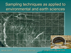 Sampling techniques as applied to environmental and earth sciences