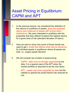 CAPM – APT Lecture