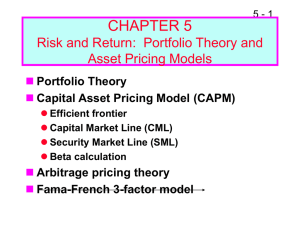 Risk and Return: Extensions