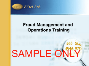 Five day training course on Fraud Management