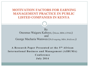 Motivation Factors For Earning Management Practice In Public