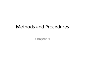 Methods and Procedures - University of Hawaii at Manoa