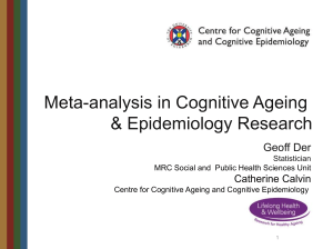 meta-analysis presentation - the Centre for Cognitive Ageing and