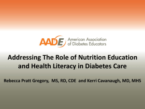 Addressing The Role of Nutrition Education and Health Literacy in