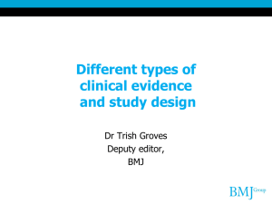 Different types of clinical evidence and study design