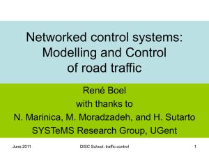 Coordinated Estimation and Control for Road Traffic Networks