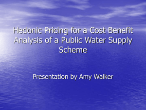 Hedonic Pricing for a Cost Benefit Analysis of a Public Water Supply