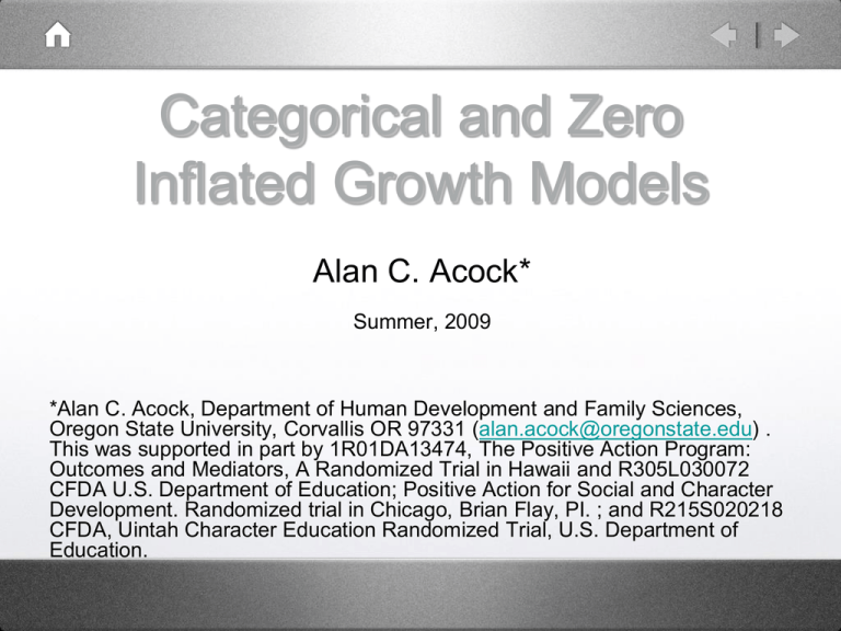 Categorical And Zero Inflated Growth Model