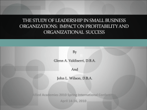 the study of leadership in small business