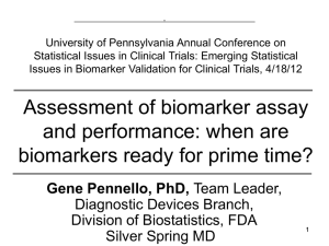 Assessment of biomarker assay and performance