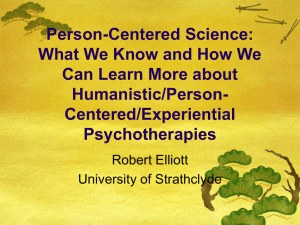 Person-Centered Science - Strathprints