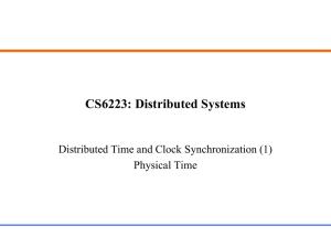 Distributed Time Synchronization I