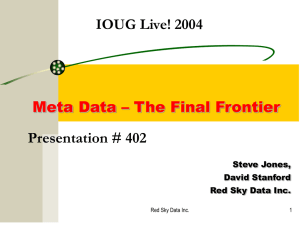 Metadata - The Final Frontier