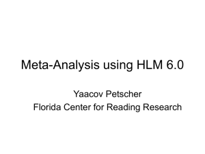 Meta-Analysis using HLM 6.0