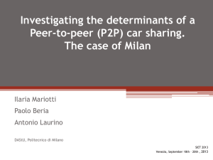 Investigating the determinants of a Peer-to