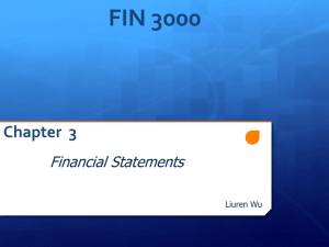 FIN 3000 Chapter 3 Financial Statements