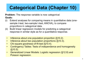 Lecture 9 Categorical Data