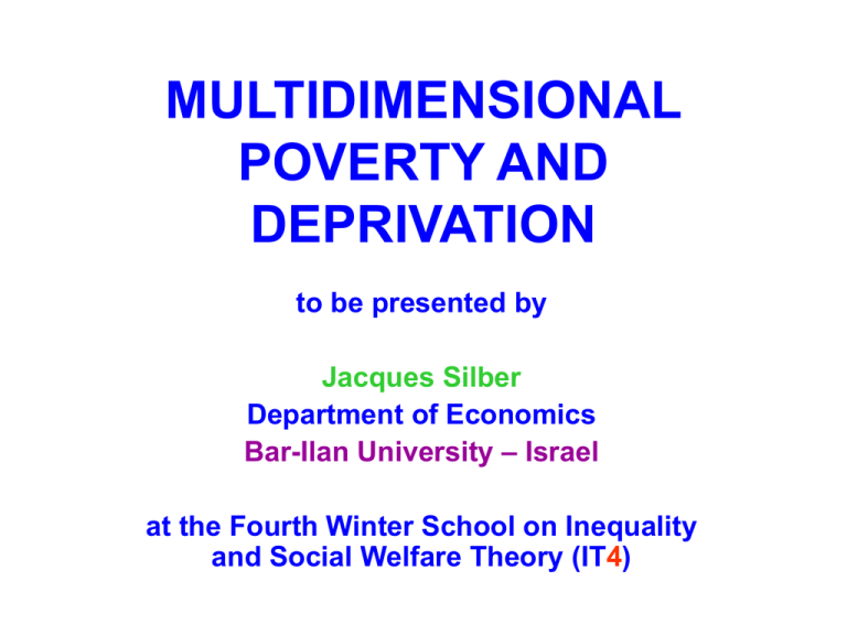 measuring poverty taking a multidimensional perspective