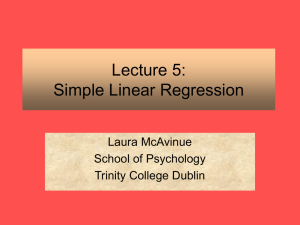 Lecture 5: Simple Linear Regression - School of Psychology