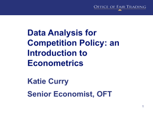 Data Analysis for Competition Policy: an Introduction to Econometrics