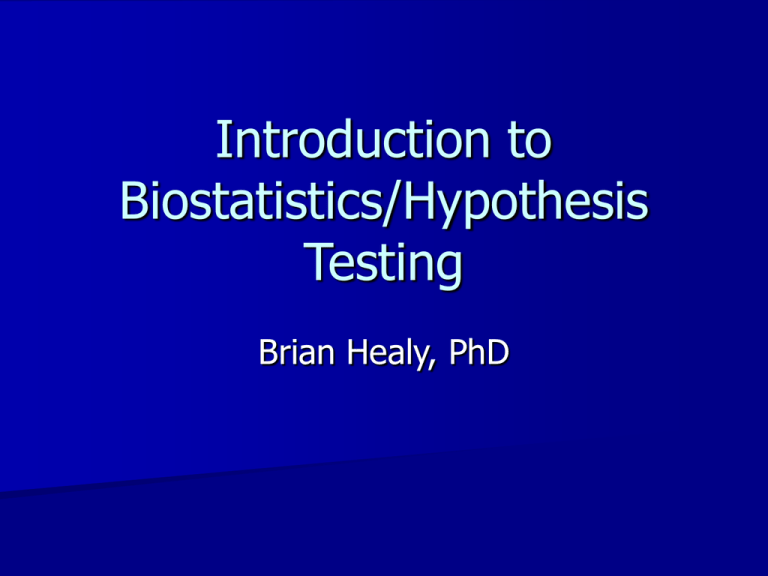 hypothesis testing biostatistics